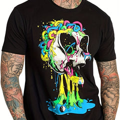 Men's Active 3D Graphic T Shirt Stretchy Short Sleeve Tee for Summer