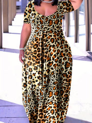 Casual Dress Women's Plus Letter & Heart Print Maxi Dress