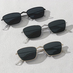3 Pairs Men's Small Frame Metal Sunglasses with Zipper Case
