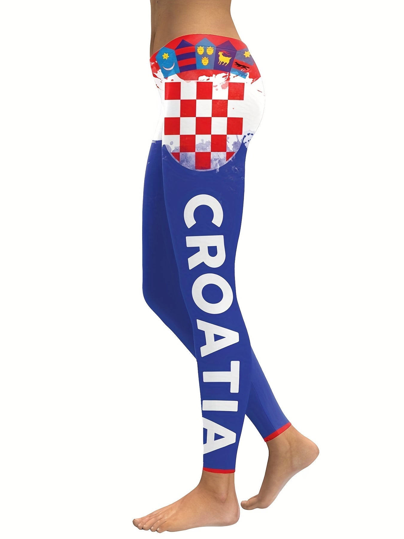 Women's Two Tone Letter Graphic Sports Leggings