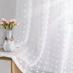 1pc Textured Curtain Semi Sheer Farmhouse Style Home Decor