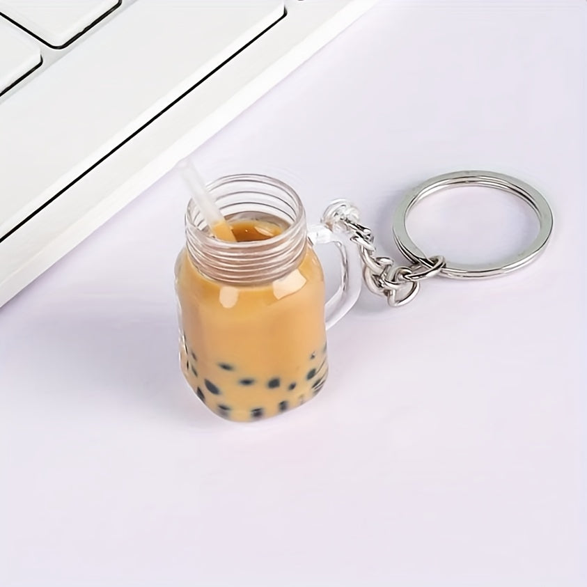 Cartoon Pearl Milk Tea Keychain Bag Pendant