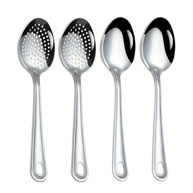 4pcs Serving Spoons Set 24 89 Cm Large Stainless Steel Buffet Dinner Restaurant