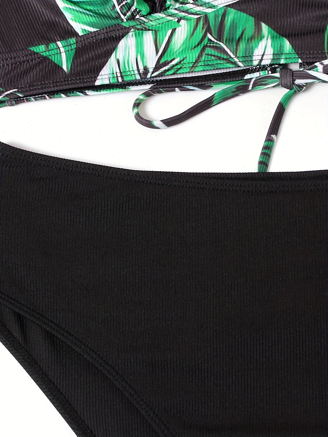 Tropical Colorblock Bikini Set High Waist Boho Swimsuit Set