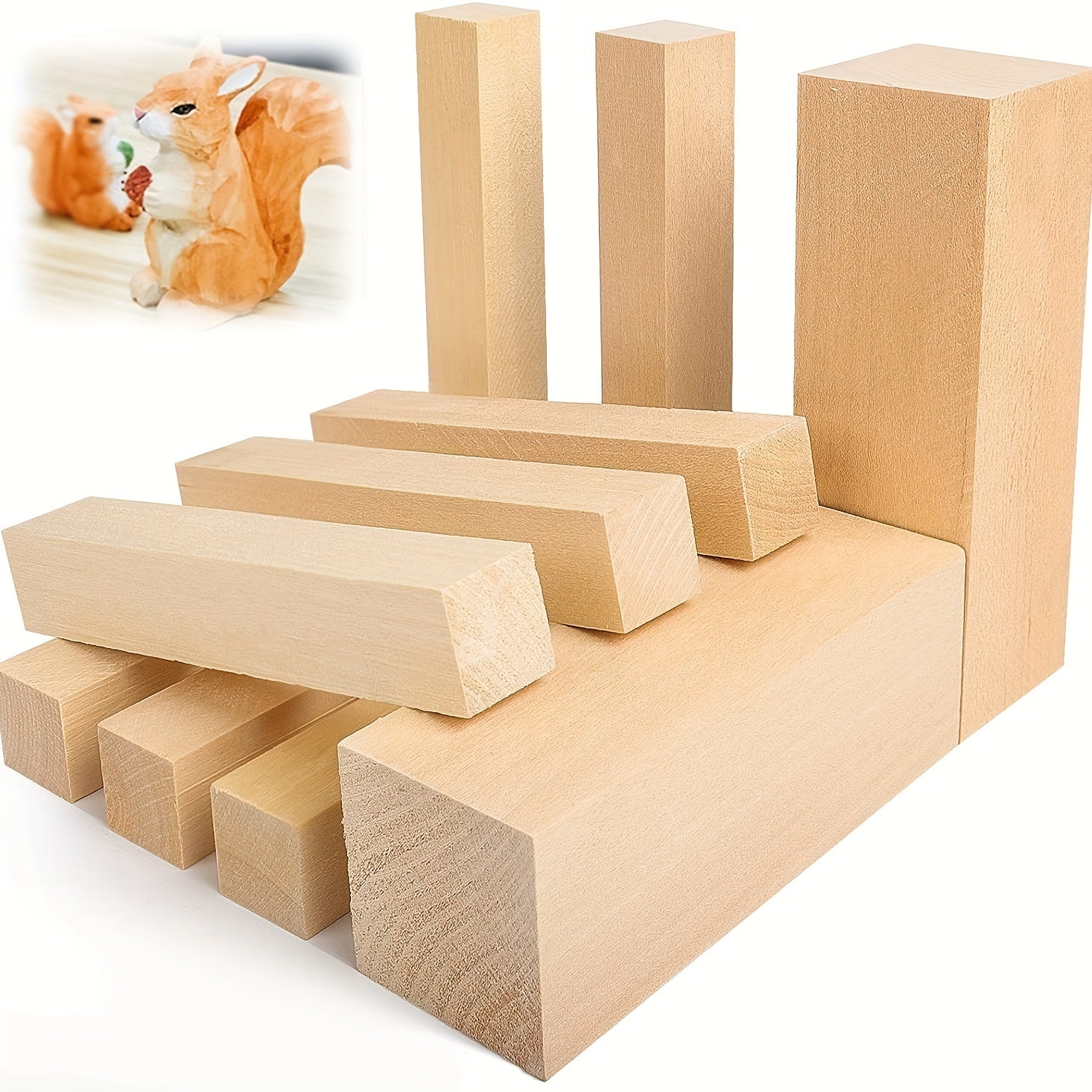 Basswood Carved Building Block Set - Cork Carved Hobby Set