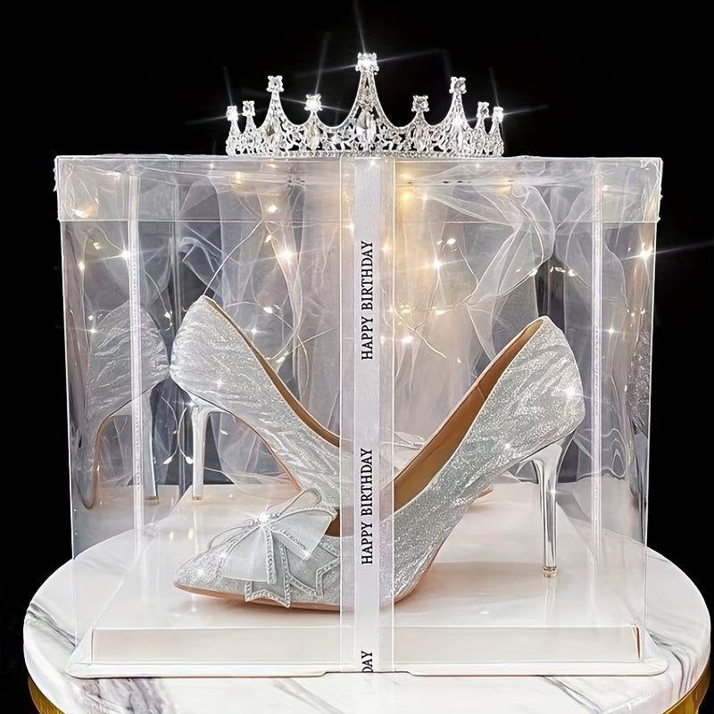 Rhinestone Bow High Heels Glitter Pointed Toe Stiletto Slip On Pumps