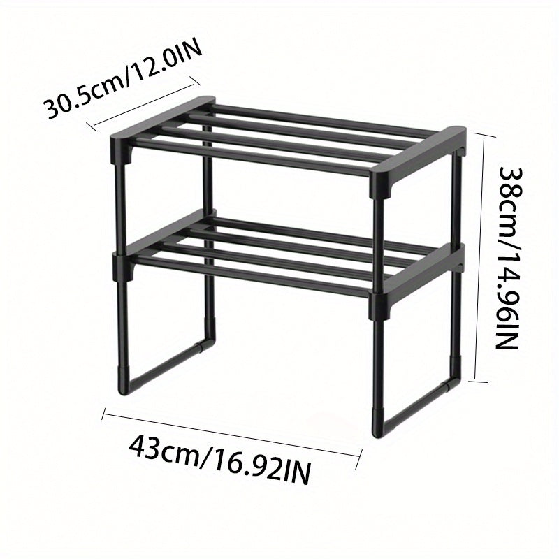 Metal 3-Layer Shoes Rack Standing Shoes Storage Shelf