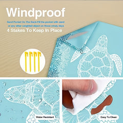Sea Turtle Pattern Picnic Waterproof Mat for Outdoor Camping