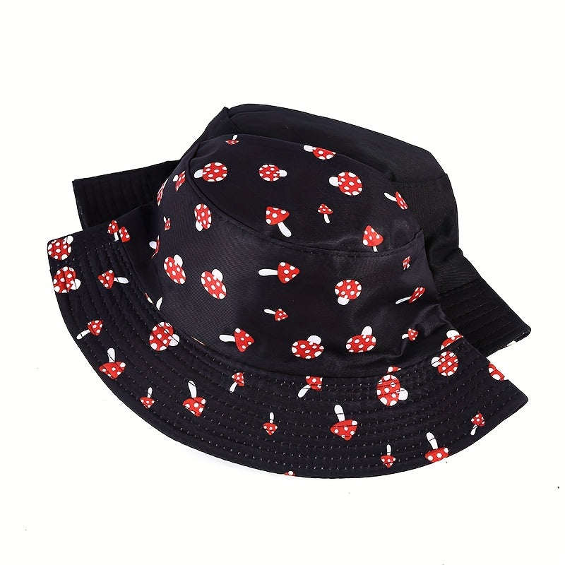 Men's Mushroom Print Reversible Fisherman Hat