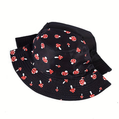 Men's Mushroom Print Reversible Fisherman Hat