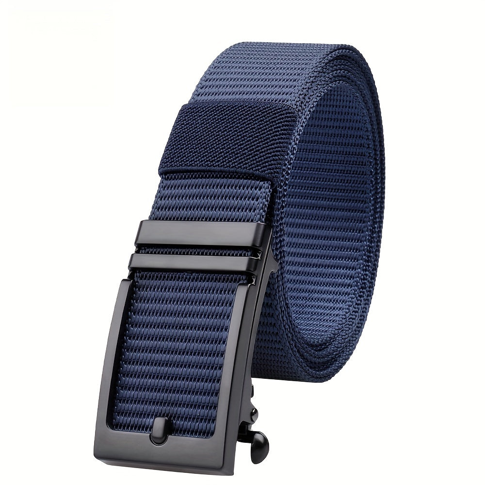 Men's Adjustable Nylon Ratchet Belt with Extension Buckle