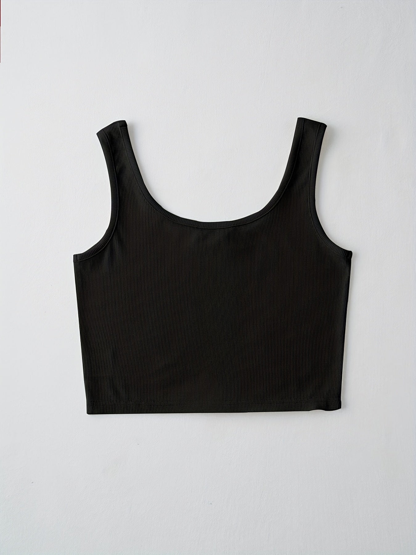 Rib Knit Crop Top Stretchy Tank