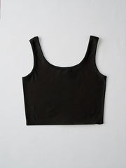Rib Knit Crop Top Stretchy Tank