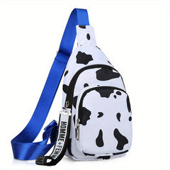 Teens Boys Crossbody Bag Milk Pattern Shoulder Bag Large Capacity Messenger Bag