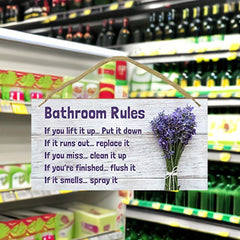 Elegant Lavender Bathroom Wall Sign - Water & Humidity Proof
