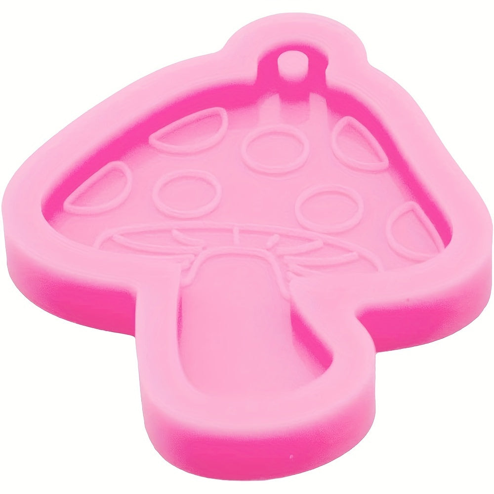 Mushroom Silicone Resin Keychain Mold Epoxy Pendant Mold DIY Jewelry Crafts
