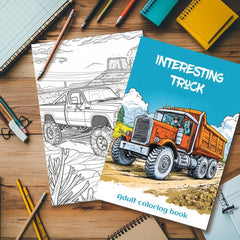 Fun Truck Coloring Book - Birthday, Christmas, Halloween Gift