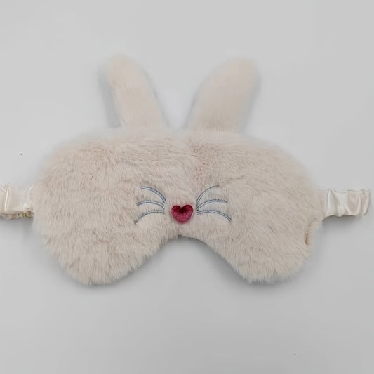 Cute Rabbit Ears Plush Eye Mask for Travel Rest