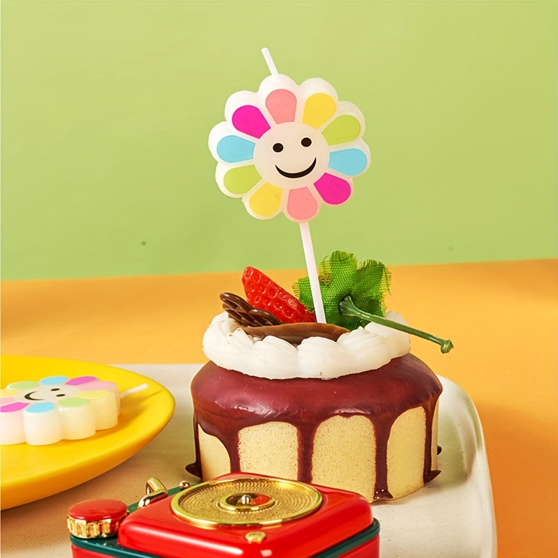 Birthday Candles Wrapped Decoration Bowknot Cloud Rainbow Flower Theme