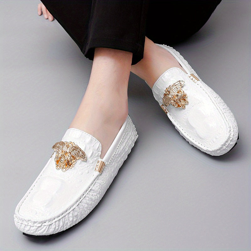 Men's Crocodile Loafer Shoes Lightweight Non Slip Driving Spring