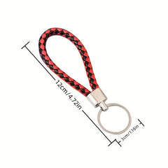 5pcs Leather Rope Keychain Braided Car Key Rope Pendant