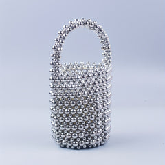 Mini Beaded Bucket Bag Handbag for Wedding Party Prom