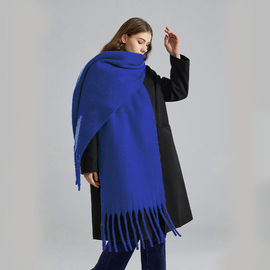 Winter Thick Tassel Scarf Warm Fuzzy Cold Windproof Chunky Scarf