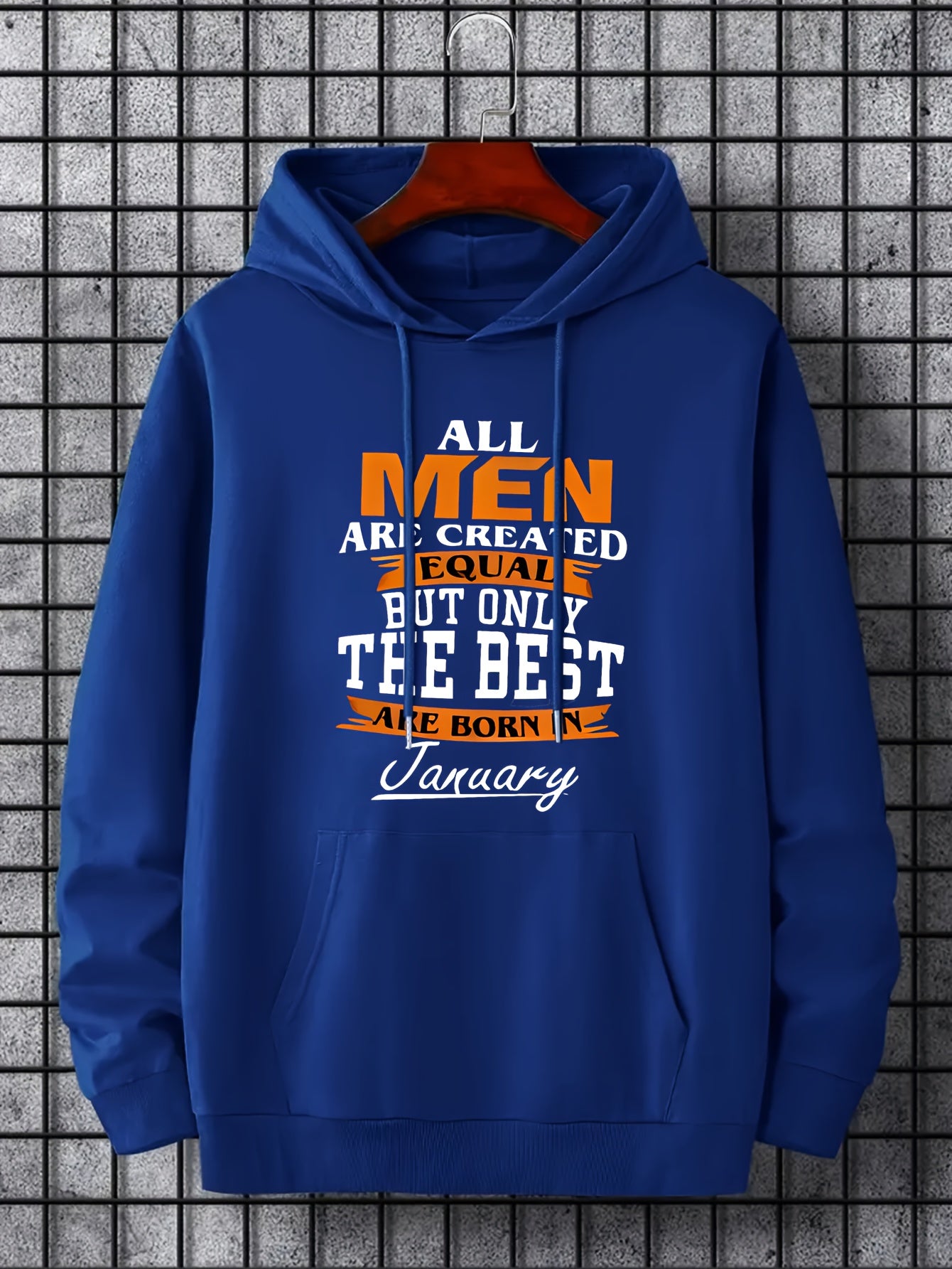 Men's January Print Hoodie Casual Slightly Stretch