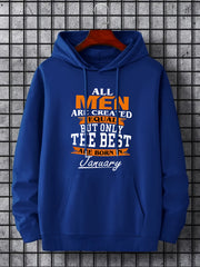 Men's January Print Hoodie Casual Slightly Stretch