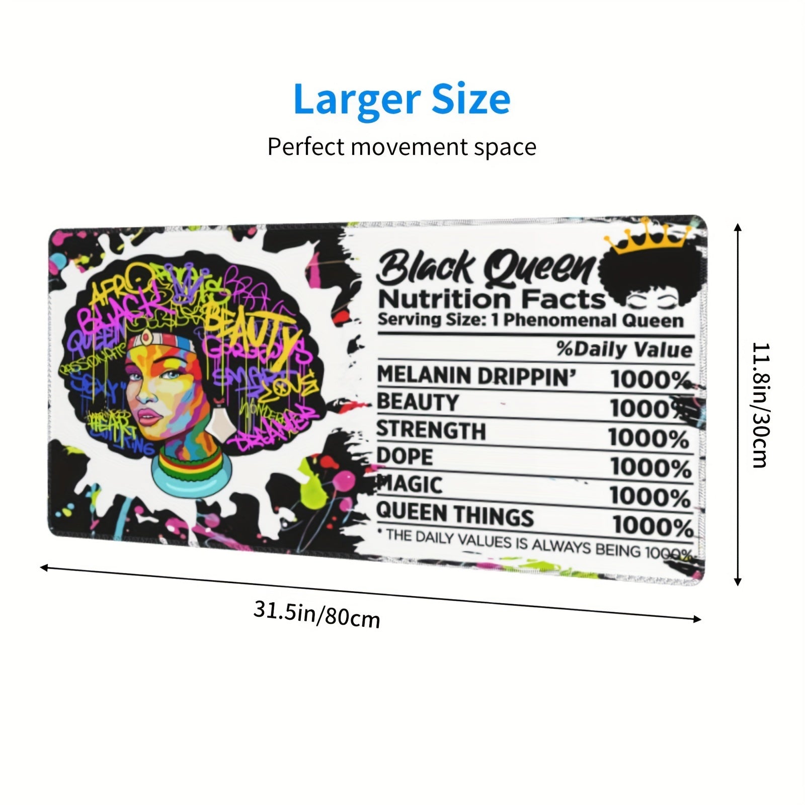 Large Queen Mouse Pad 29.97x80.01cm Non-Slip Base Mousepad