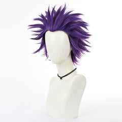 Men's Purple Anime Cosplay Wig Short Hair Costume Halloween Xmas Synthetic