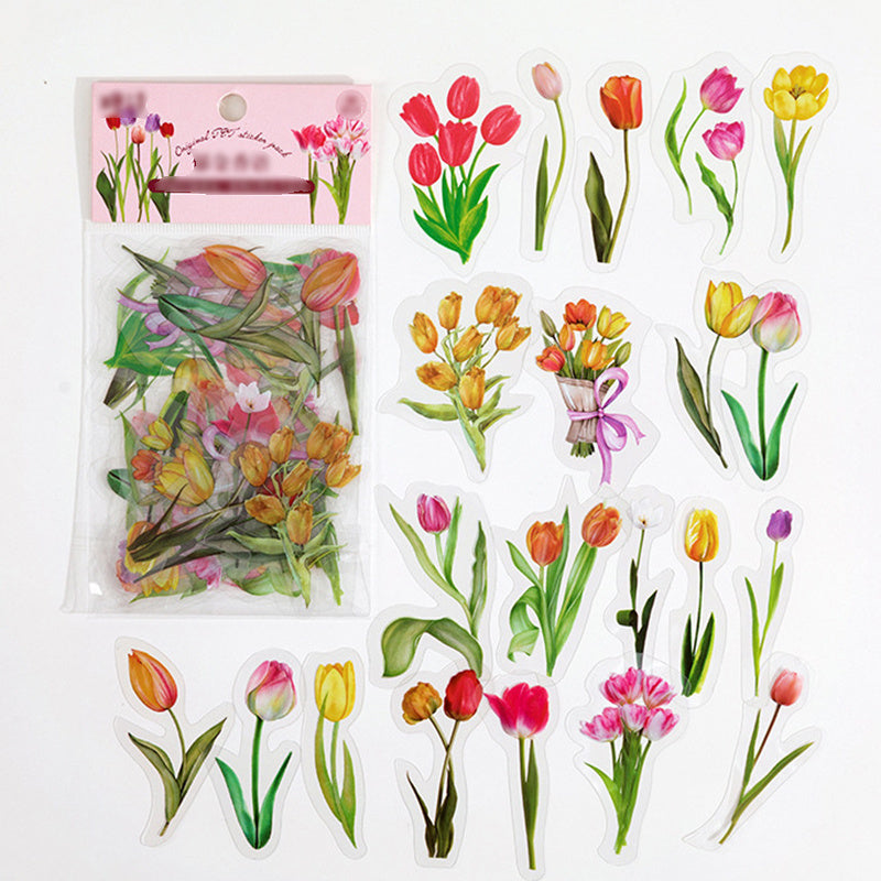 40pcs Adorable Plant & Flower Stickers for Crafts Scrapbooking Journals