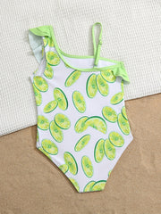 Toddler Girls Lemon Graphic One Piece Swimsuit