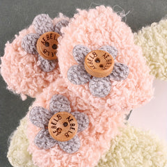 4pcs Plush Mushroom Hair Accessory Patches For Girls DIY