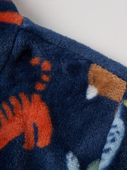 Kid's Crocodile Pattern Hooded Flannel Bathrobe PJ for Autumn Winter