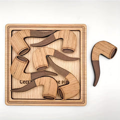 Wooden 7 Pipes Puzzle Game Brain Burning Toy