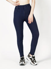 Striped Skinny Stretchy Leggings High Waist Leggings Women's Clothing
