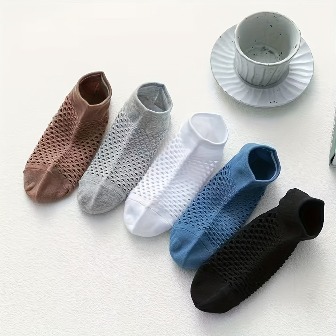 5 Pairs Mesh Low Cut Socks for Men