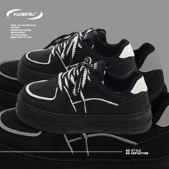 HUANQIU Platform Sneakers For Women Lace up Non slip Comfy Walking Shoes
