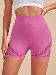 Women's Hollow Out Yoga Sports Shorts Hip Lifting Workout Biker Shorts