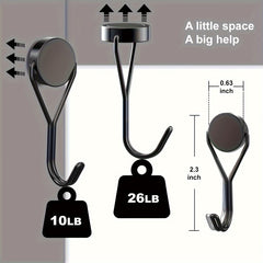 11pcs Magnetic Hooks 26Lbs Heavy Duty Neodymium Magnets Swivel Hook