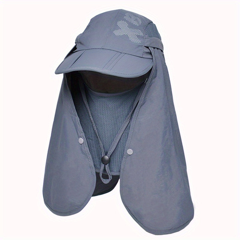 Sunscreen Bucket Hat With Large Shawl - Outdoor Men's Quick-drying Cap