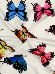 Colorful Butterfly Print Lounge Bodysuit Short Sleeve Romper