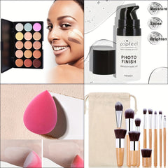 15 Colors Concealer Palette With 11 Pcs Brush Set Makeup Correcting Set