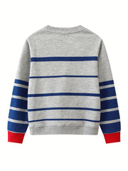 Dinosaur Boys Sweater Round Neck Long Sleeve Knit Pullover Top