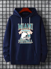 Miami Helmet Print Hoodies for Men Graphic Hoodie with Kangaroo Pocket