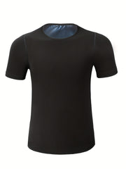 Men's Compression Sweat Sauna T Shirt High Stretch Comfy Tee Top
