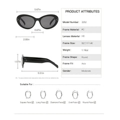 Cat Eye Sunglasses Small Frame Oval Sun Glasses Stylish Gradient Lens Shades