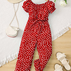 Toddler Girls Off Shoulder Rompers Jumpsuits For Beach Vacation