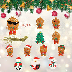 36pcs Gingerbread House Christmas Tree Ornaments Holiday Decoration